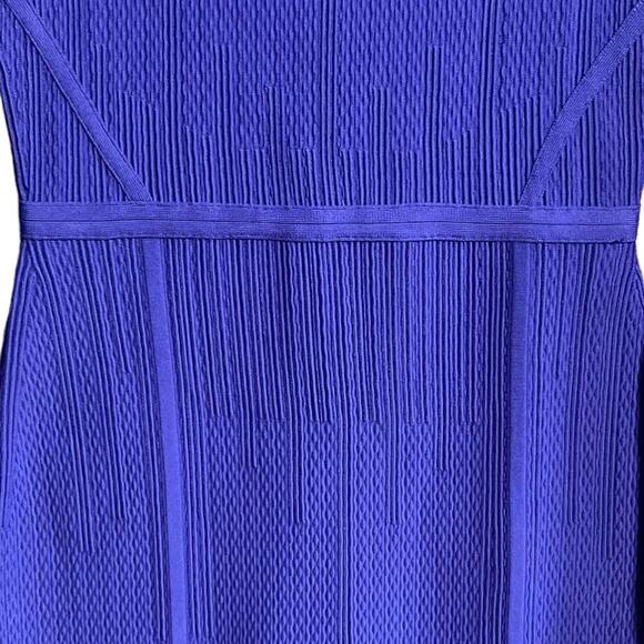 Diane Von Furstenberg Bandage Bodycon Dress S/M Blue Knit Long Sleeve Cocktail - Picture 2 of 9